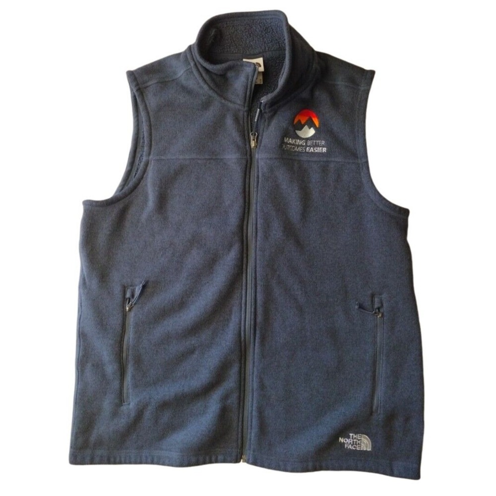 The‎ North Face Vest Man XL Gray Knit Vest Full Zip Outdoors Hiking Warm Comfy